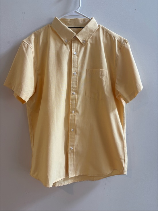 Oxford Other - Oxford Men's Short-Sleeve Button-Down Shirt in Pale Yellow